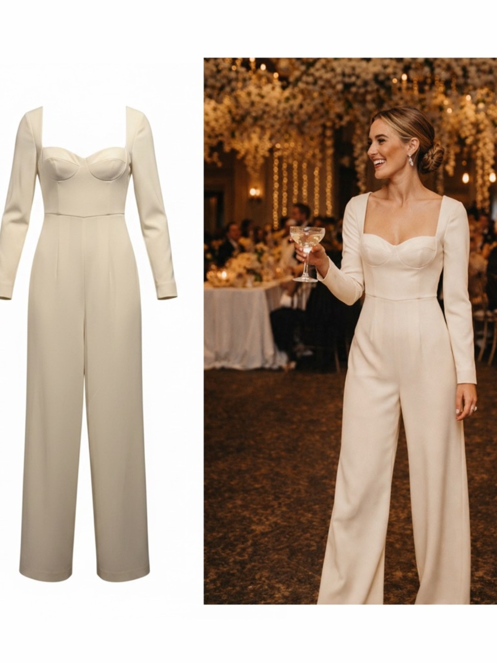 Roland Mouret White Jumpsuit Bustier Wide Leg 6 Bridal Wedding NWOT 🟠